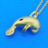 14k diamond manatee pendant