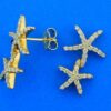 14k double starfish diamond earrings