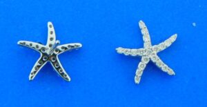 14k white gold starfish earrings