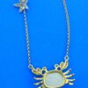 14k crab moonstone necklace