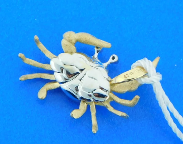 Denny Wong Blue Diamond Crab Pendant, 14K 2-Tone 4 Denny Wong Blue Diamond Crab Pendant, 14K 2-Tone - Image 4