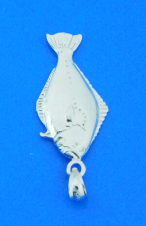 sterling silver flounder/fluke pendant/charm