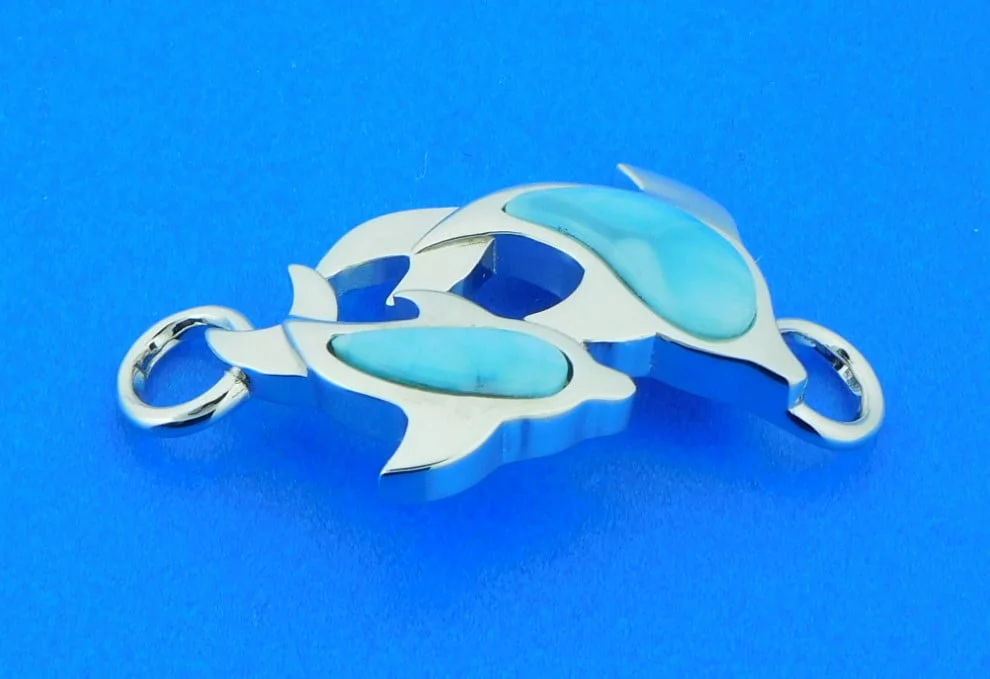 Alamea Dolphin Bracelet Topper, Sterling Silver & Larimar - Image 3