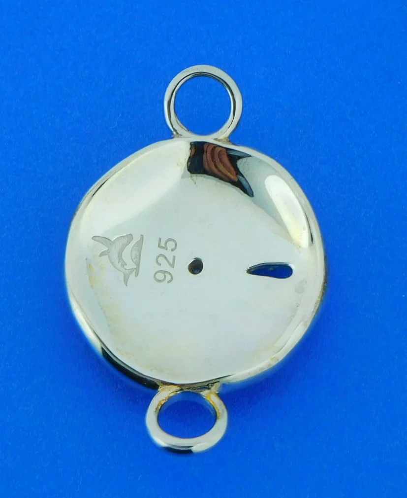 Alamea Sand Dollar Bracelet Topper, Sterling Silver & Larimar 3 Alamea Sand Dollar Bracelet Topper, Sterling Silver & Larimar - Image 3