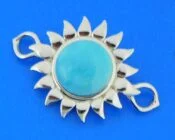 sunflower bracelet topper sterling silver & larimar