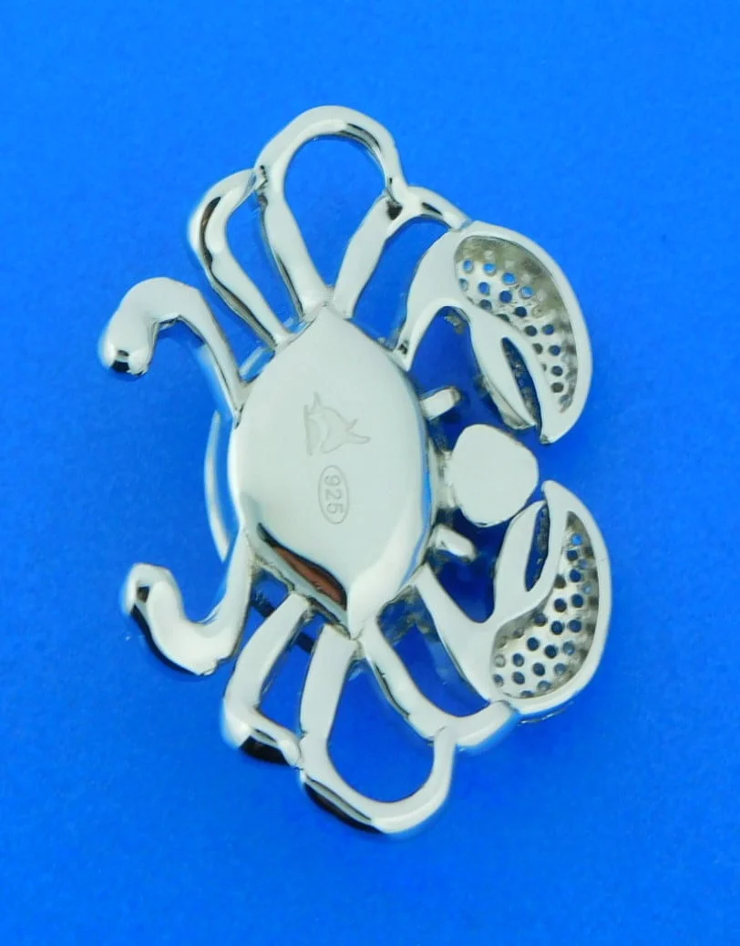 Alamea Blue Crab Bracelet Topper, Sterling Silver, Larimar & Topaz - Image 2