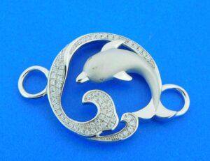 sterling silver dolphin bracelet topper
