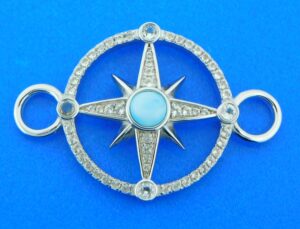 sterling silver compass rose bracelet topper