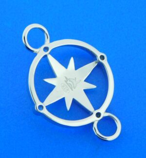 sterling silver compass rose bracelet topper