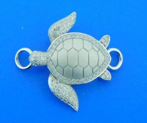 sterling silver sea turtle bracelet topper