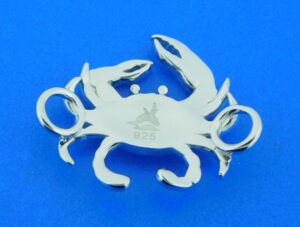 sterling silver blue crab bracelet topper