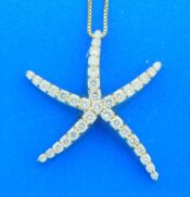 14k diamond starfish necklace