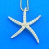 14k diamond starfish necklace