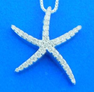14k diamond starfish necklace