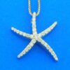 14k diamond starfish necklace