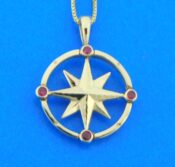 compass rose ruby 14k necklace