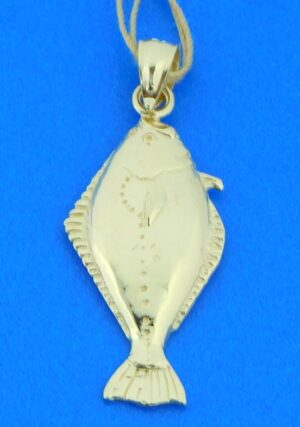 14k flounder/fluke pendant