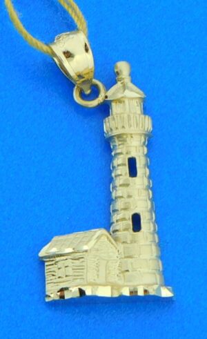 14k lighthouse pendant