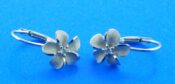 14k white gold plumeria earrings