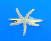 14k gold diamond starfish ring