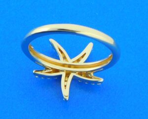 14k gold diamond starfish ring