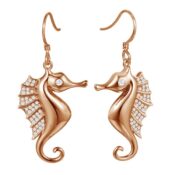 seahorse earrings sterling silver rose gold plated