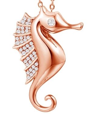 seahorse pendant sterling silver rose gold plated