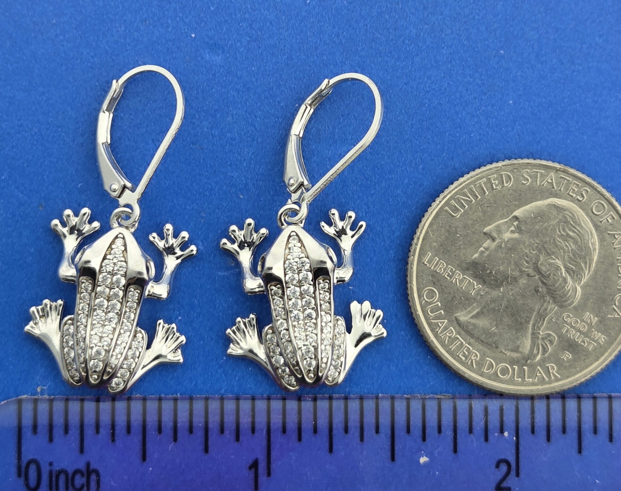 Alamea Frog Earrings, Sterling Silver 3 Alamea Frog Earrings, Sterling Silver - Image 3