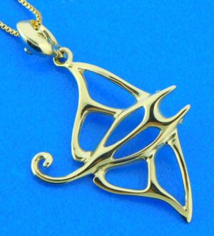 14k steven douglas manta ray pendant