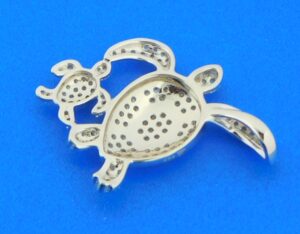 sea turtle cz pendant sterling silver