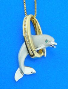 denny wong dolphin hoop pendant