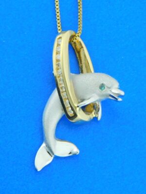 denny wong dolphin hoop pendant