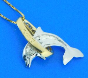 denny wong dolphin hoop pendant