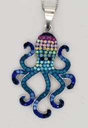 sterling silver octopus pendant