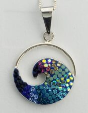 Mosaico Wave Pendant, Sterling Silver