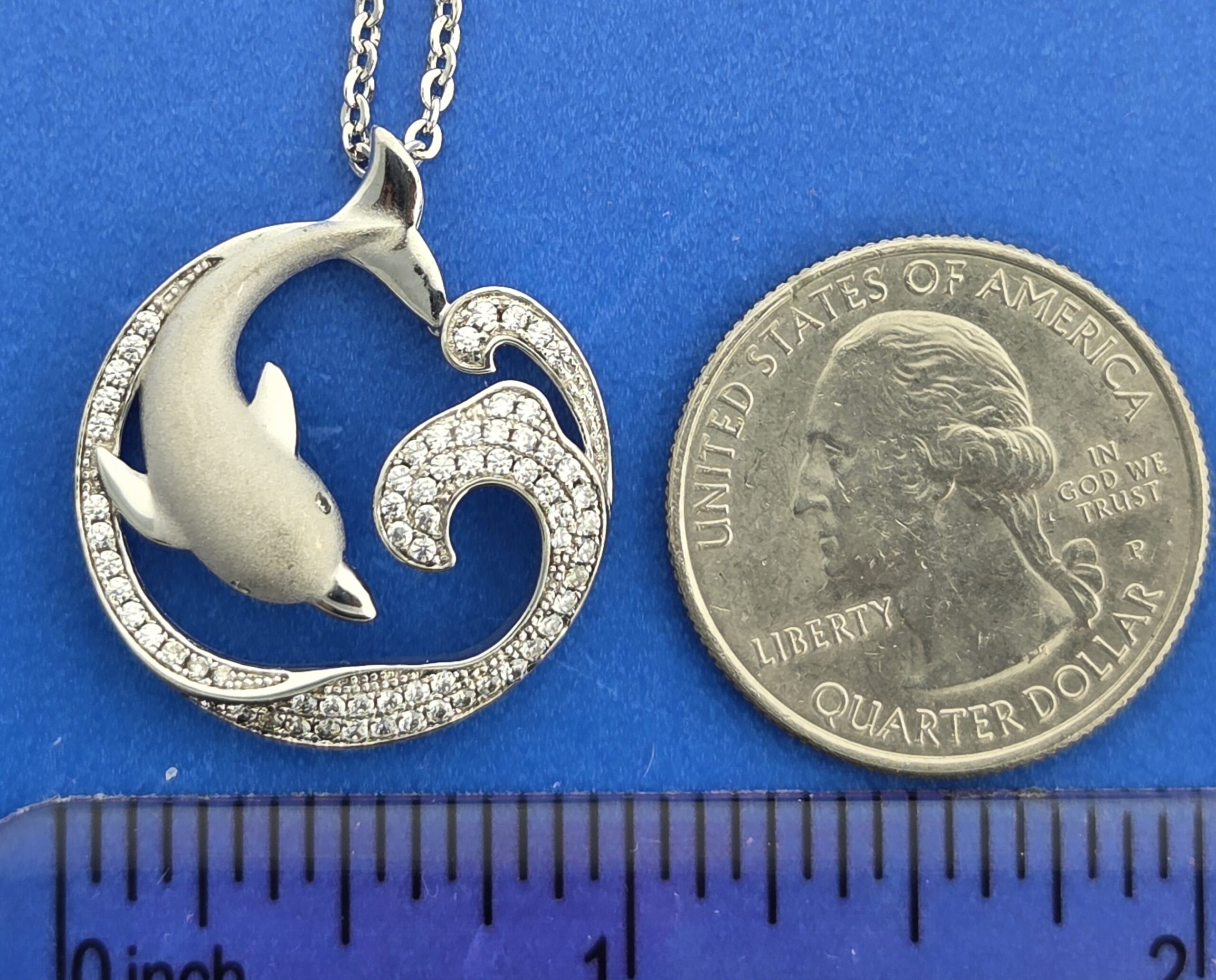 Alamea Dolphin Wave Pendant, Sterling Silver 7 Alamea Dolphin Wave Pendant, Sterling Silver - Image 7