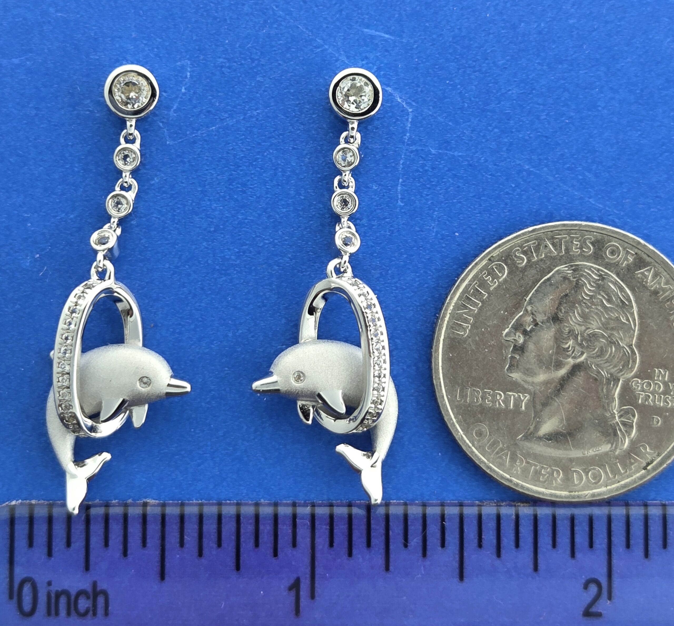 Alamea Dolphin Hoop Earrings, Sterling Silver 5 Alamea Dolphin Hoop Earrings, Sterling Silver - Image 5