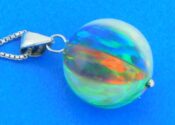 sterling silver opal beach ball pendant