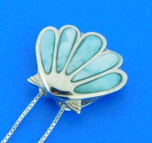 sterling silver sunrise scallop shell pendant