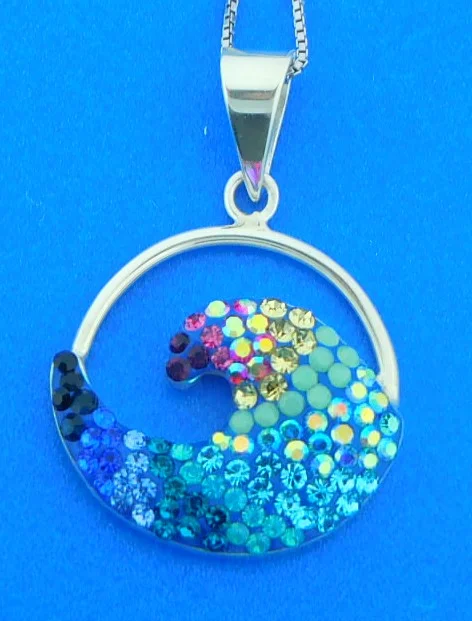 Mosaico Wave Pendant, Sterling Silver 2 Mosaico Wave Pendant, Sterling Silver - Image 2