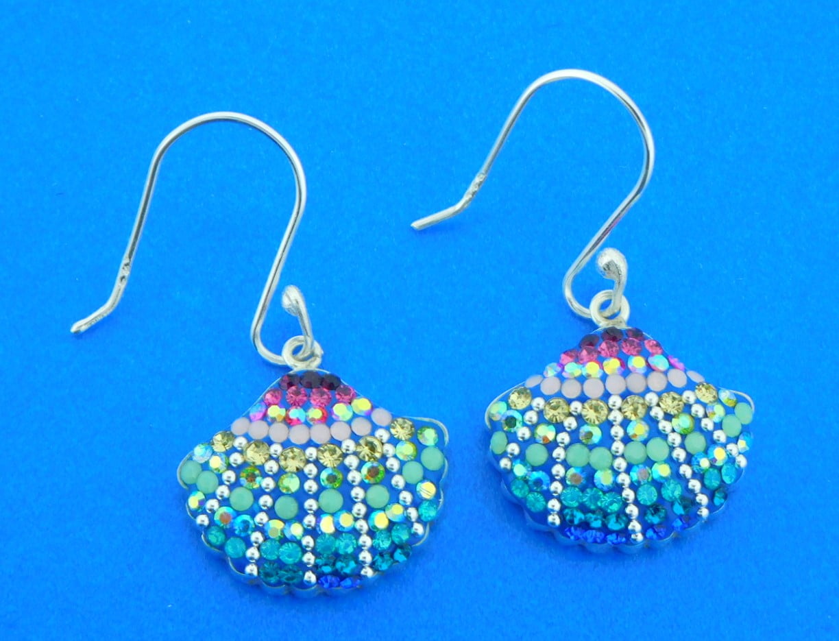 Mosaico Shell Earrings, Sterling Silver