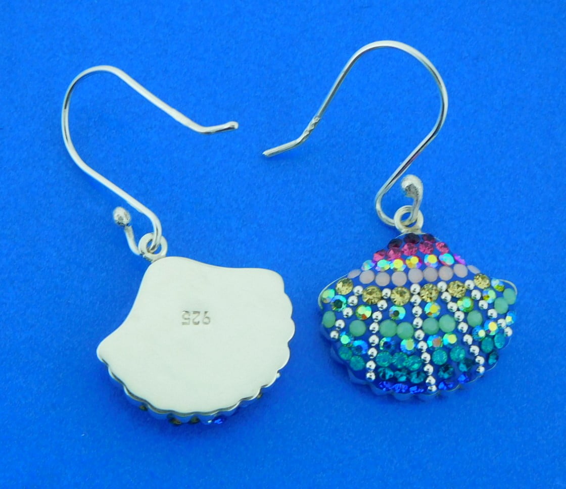 Mosaico Shell Post Earrings, Sterling Silver