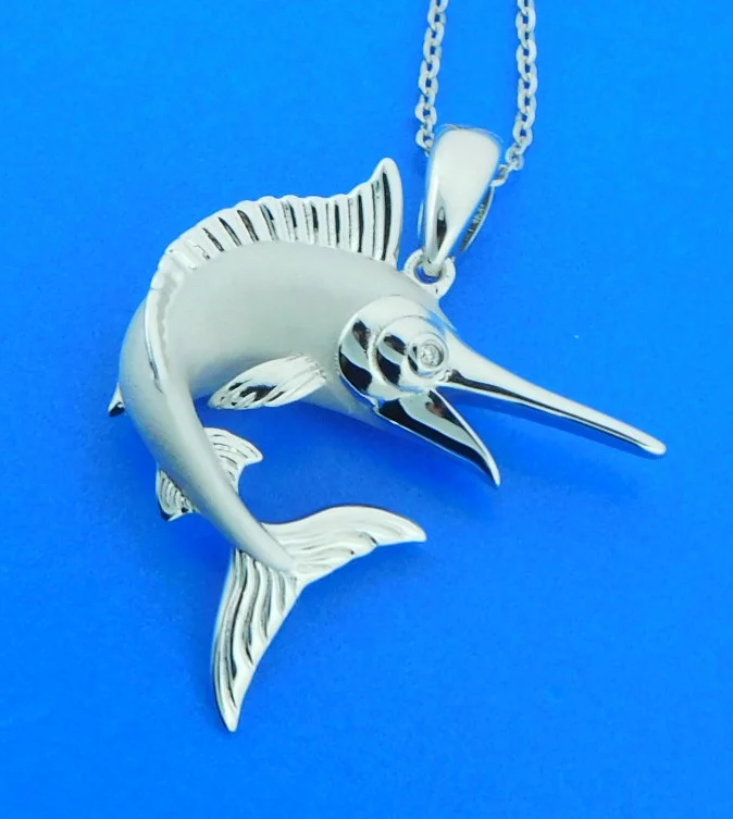 sterling silver marlin pendant