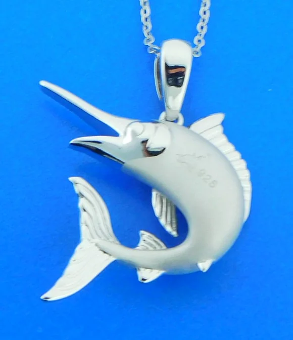 sterling silver marlin pendant
