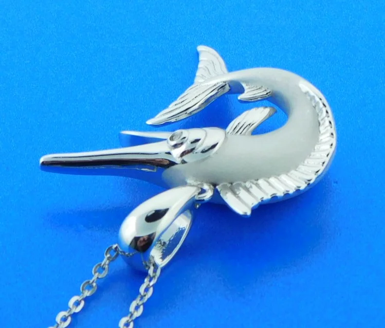 sterling silver marlin pendant
