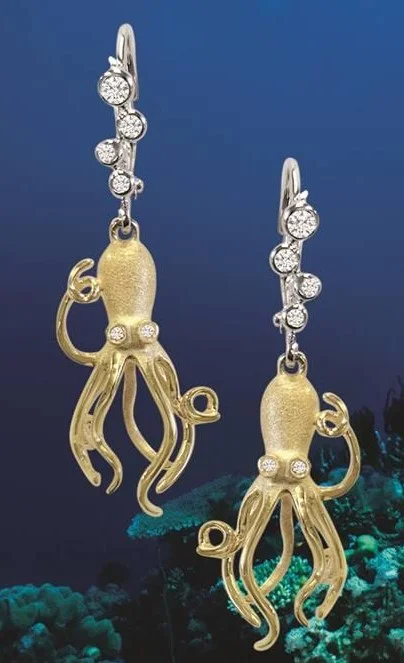 Denny Wong Octopus Earrings, 14K 1 Denny Wong Octopus Earrings, 14K