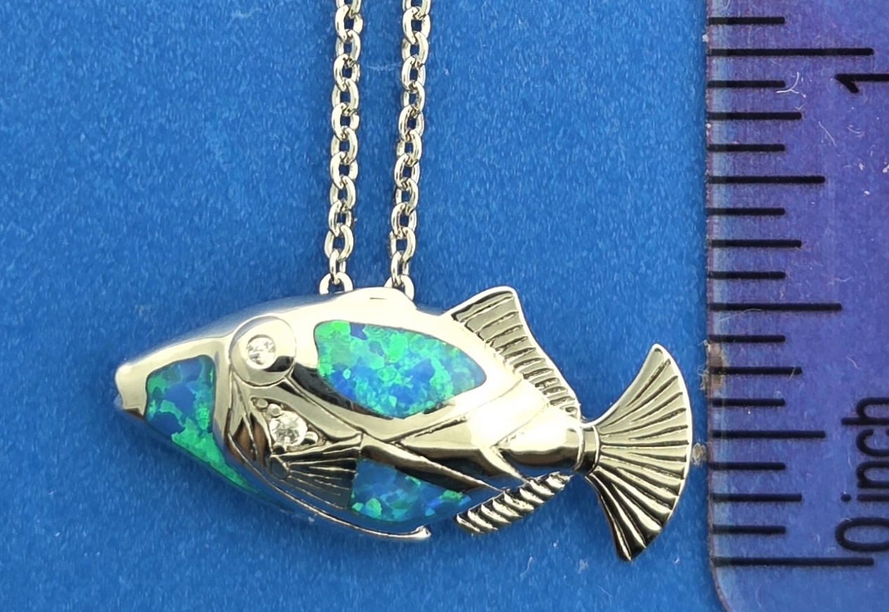 Alamea Humuhumunukunuku apuaa Pendant, Sterling Silver 4 Alamea Humuhumunukunuku apuaa Pendant, Sterling Silver - Image 4