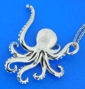 octopus sterling silver & larimar pendant