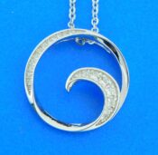 sterling silver wave pendant