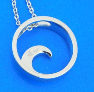 sterling silver wave pendant